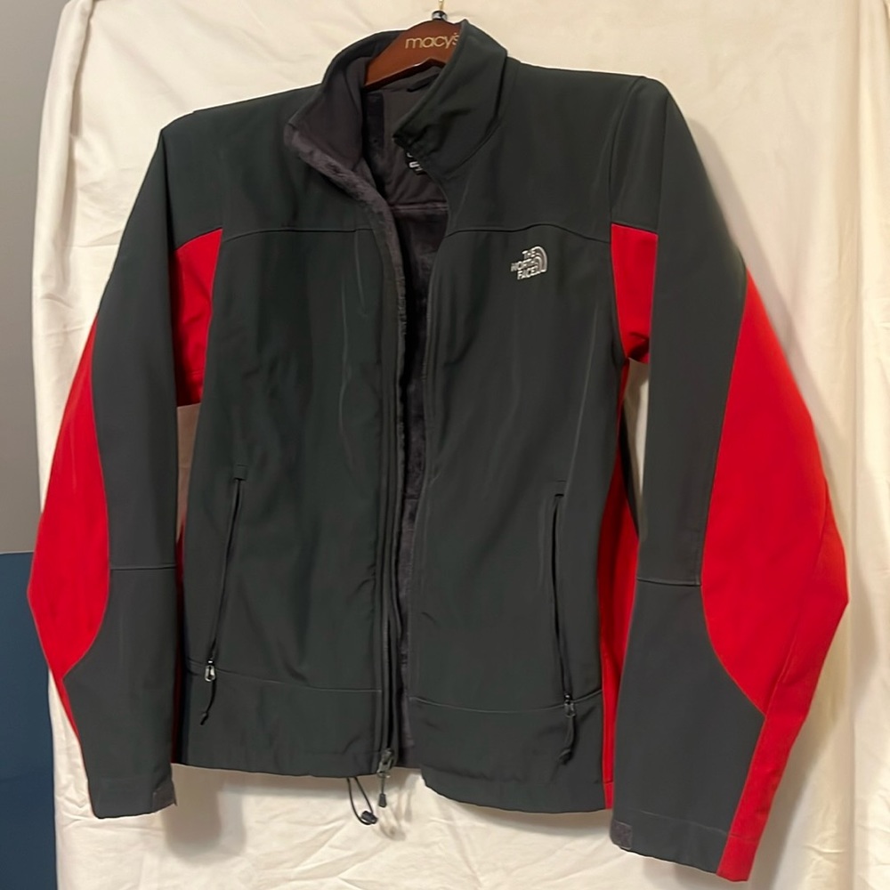 North Face mens jacket size M in red and black